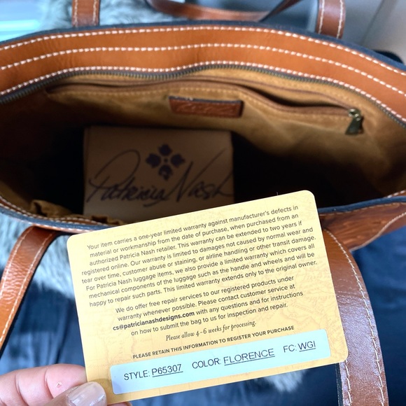 NWT Patricia Nash genuine leather tote brown - Picture 9 of 10